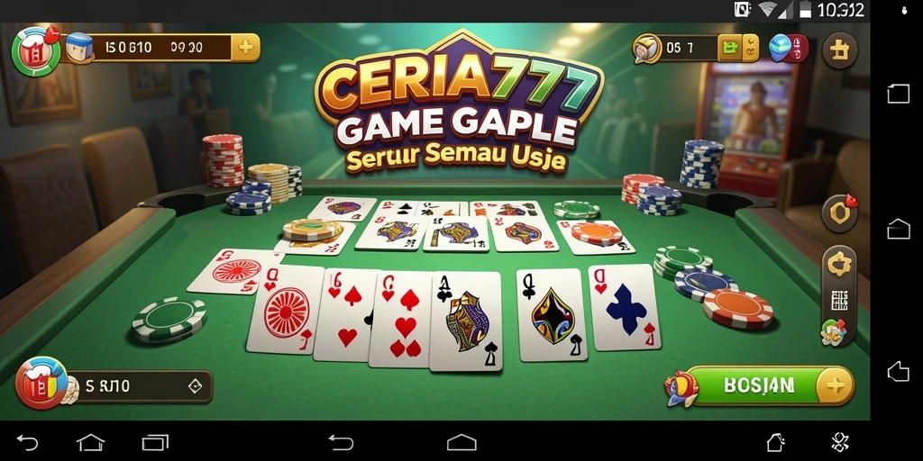 Tampilan gameplay CERIA777 yang menarik dalam permainan Gaple.
