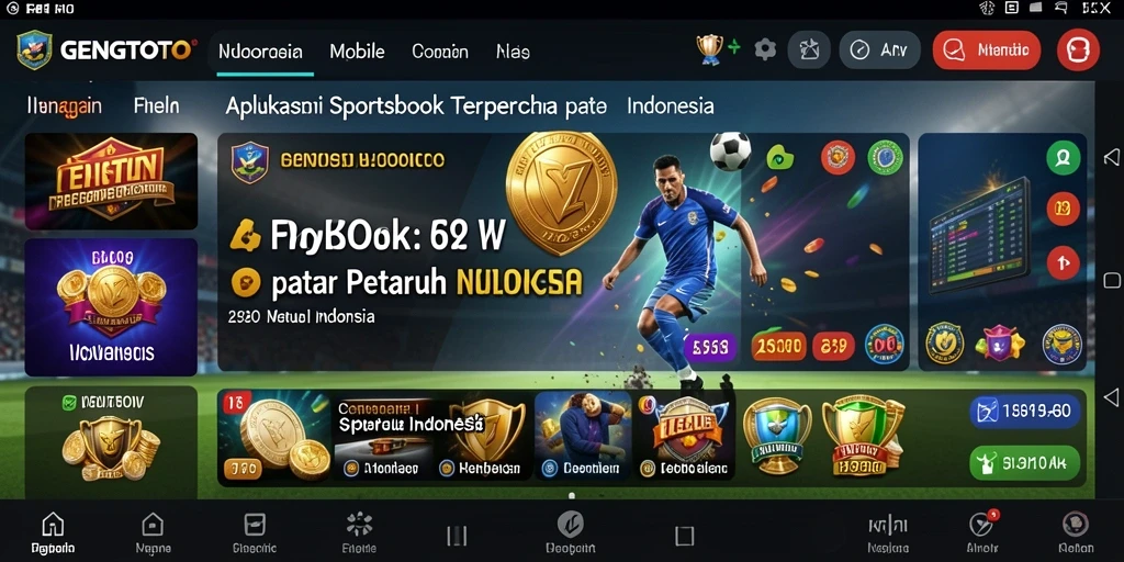 Screenshot GENGTOTO menampilkan antarmuka taruhan olahraga yang intuitif.