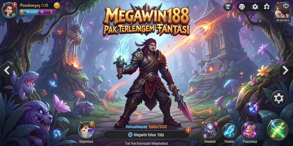 Screenshot gameplay MEGAWIN188 menampilkan petualangan seru di dunia fantasi.