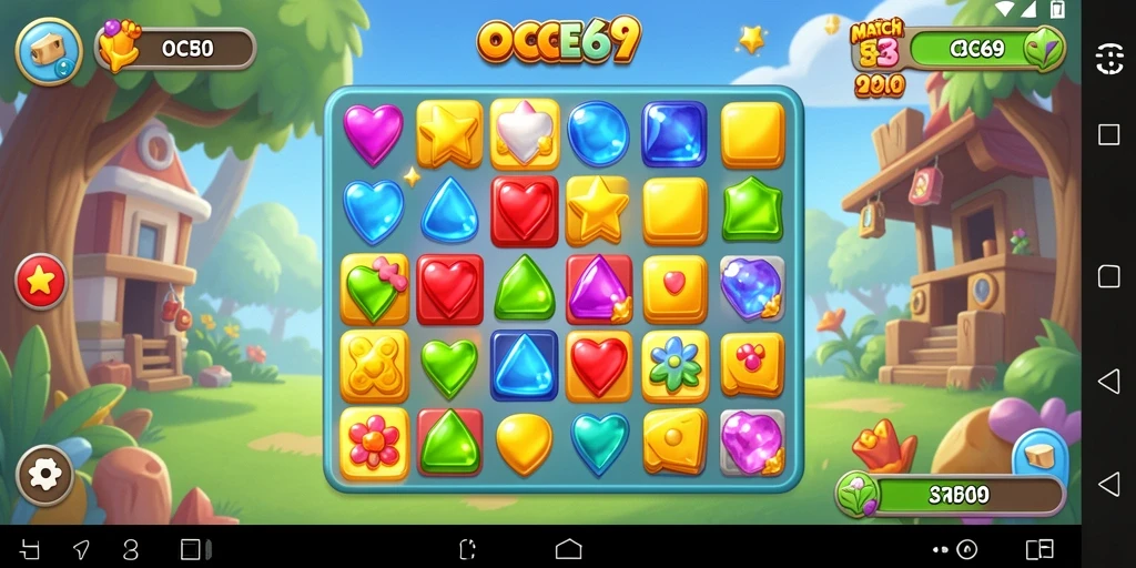 Gameplay Match-3 yang seru dengan kombinasi warna yang menantang.