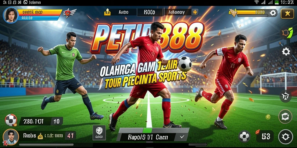 Tampilkan gameplay seru PETIR388 dalam arena olahraga.