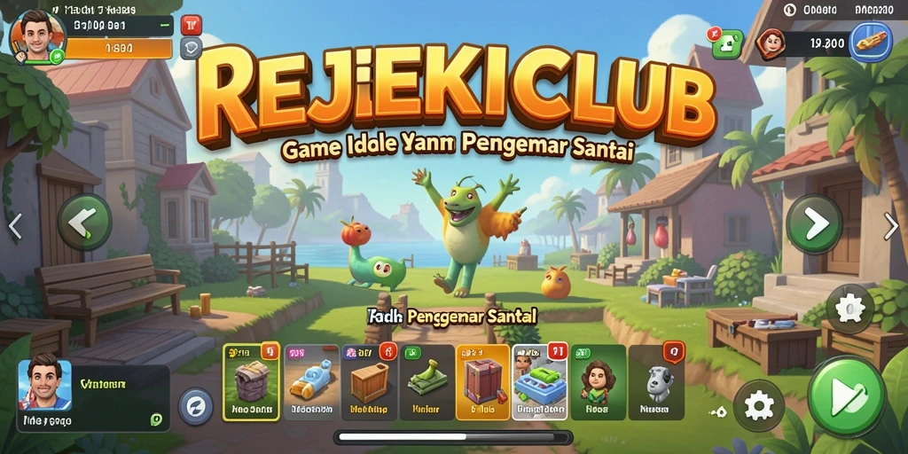 Tampilan gameplay REJEKICLUB yang menarik dengan karakter dan aktivitas yang mengasyikkan.