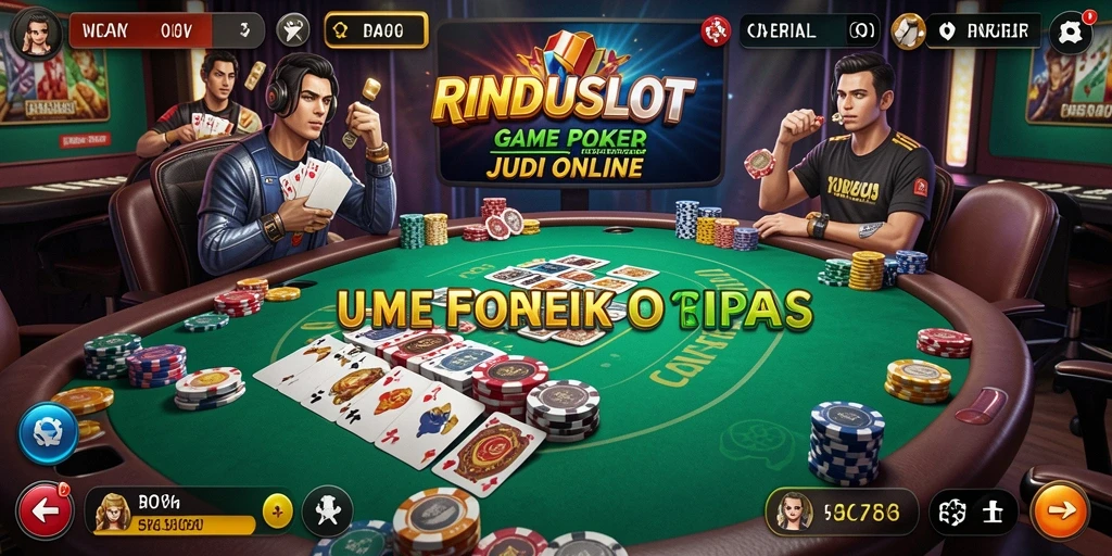 Tampilan gameplay RINDUSLOT yang mendebarkan dalam permainan Poker.