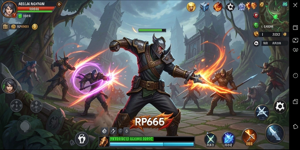 Tampilan gameplay mendebarkan dari RR666 dalam dunia ARPG.