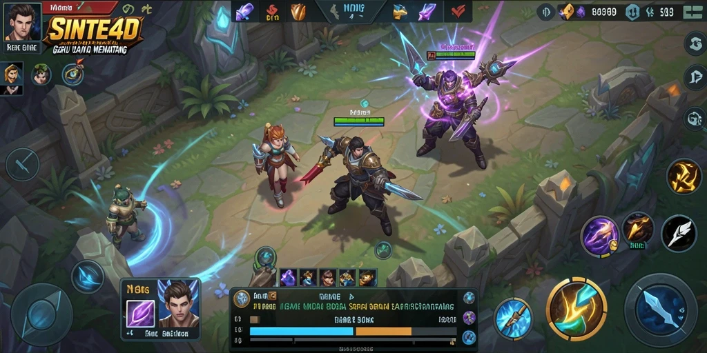 Screenshot gameplay SINTE4D menampilkan aksi seru dan strategis dalam pertempuran.